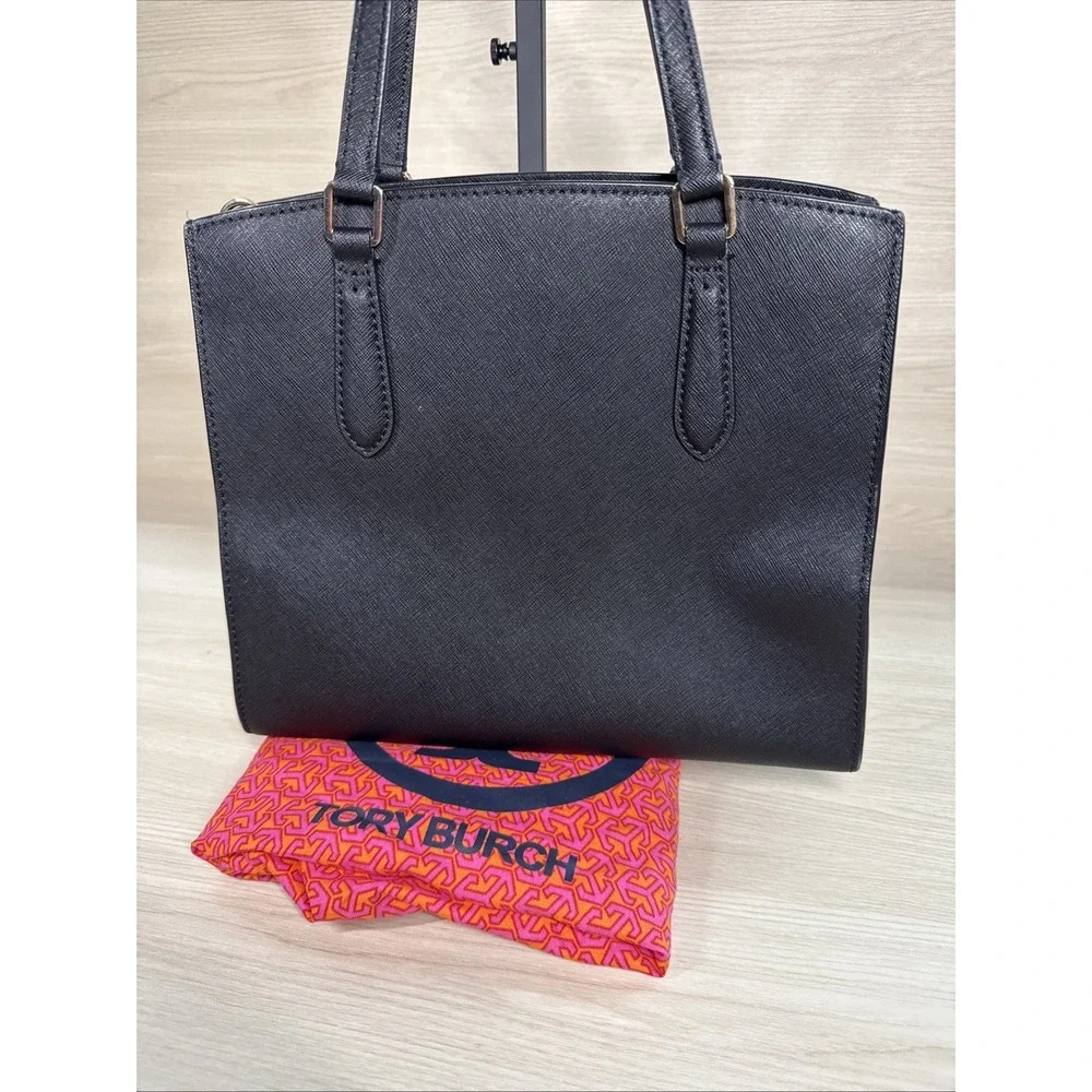 Authentic Tory Burch Emerson Structured Work Satchel Tote‎ Bag Black NO STRAP